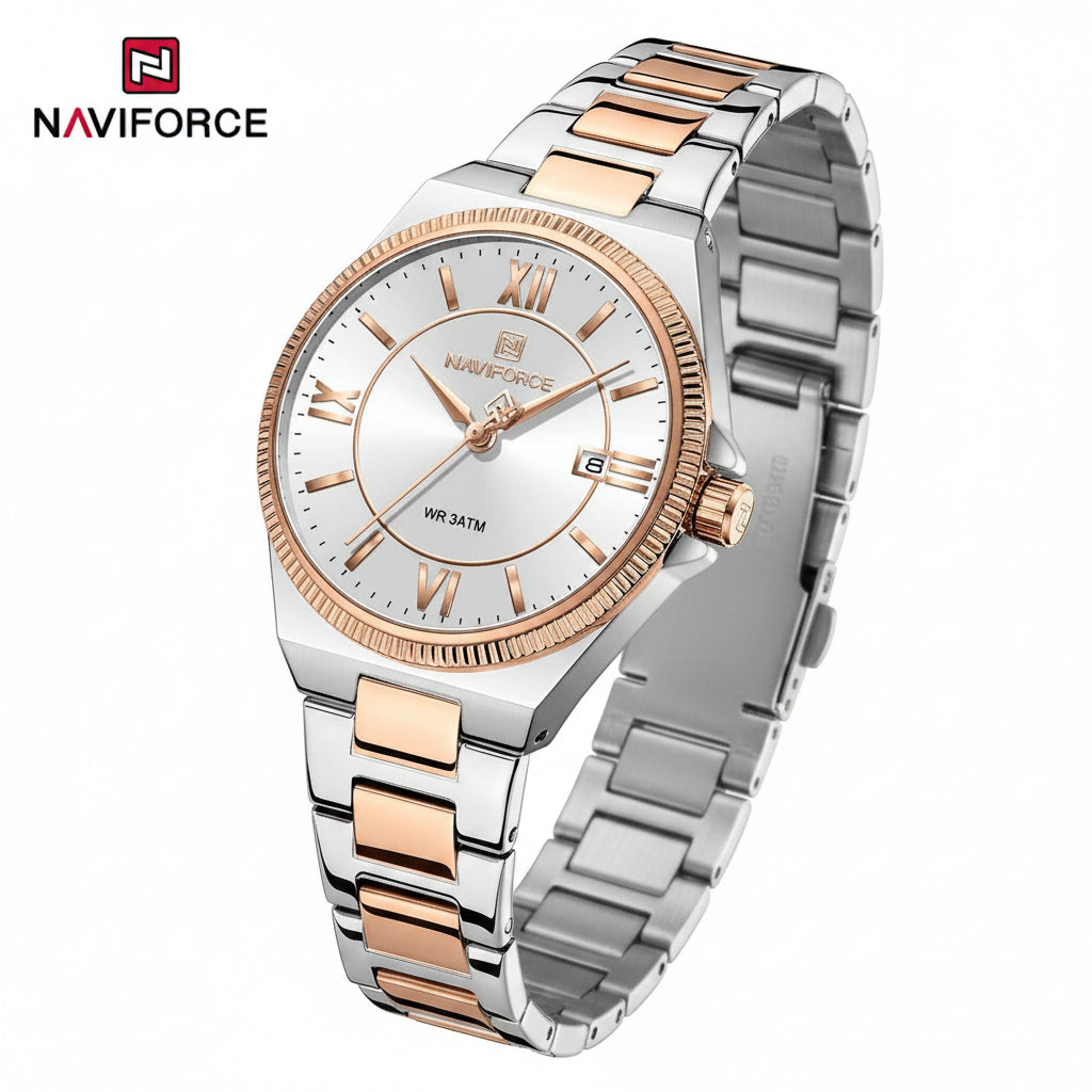 NAVIFORCE Two-Tone Stainless Steel Analog Watch