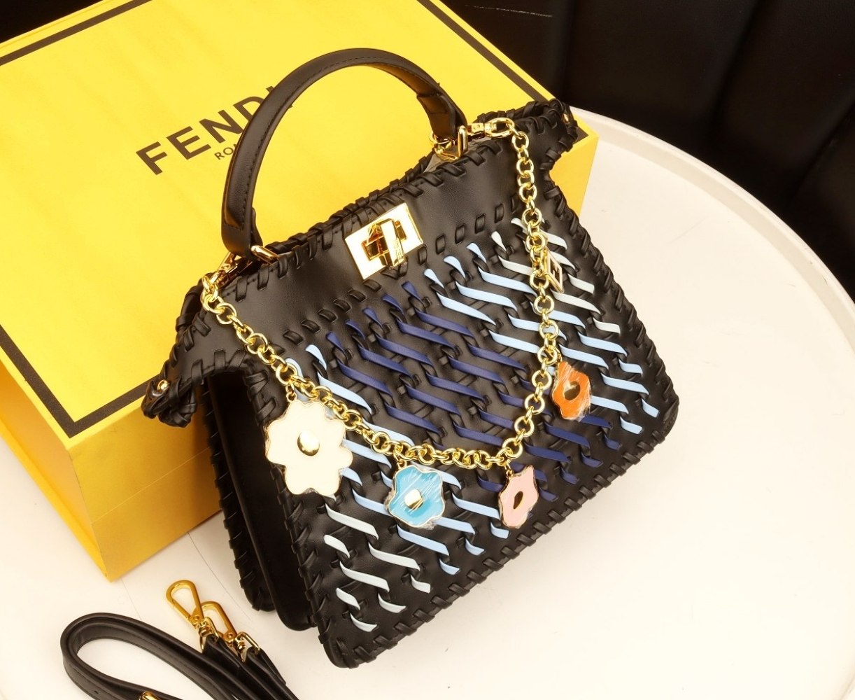Fendi Mirror Original Woven Chain Handbag