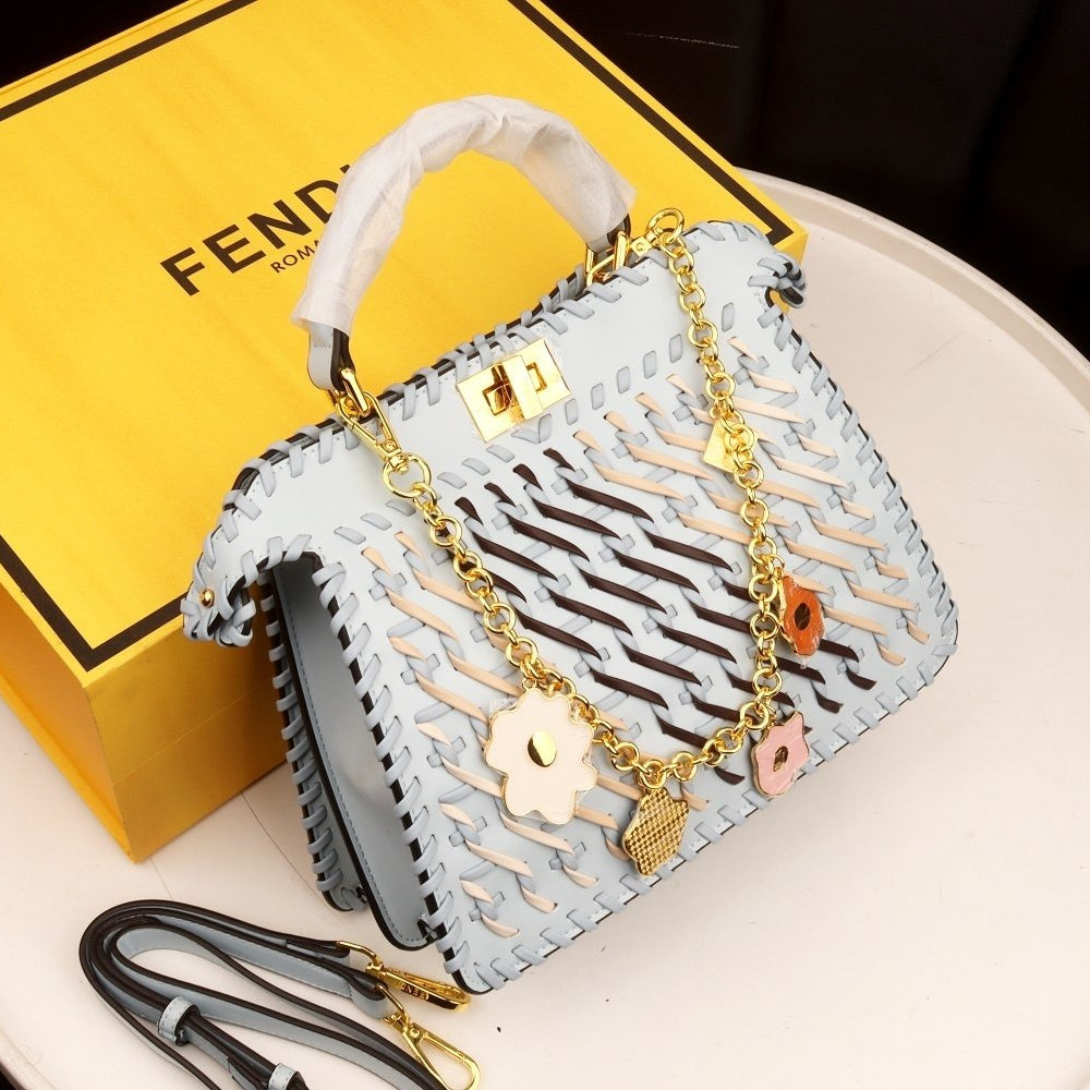 Fendi Mirror Original Woven Chain Handbag