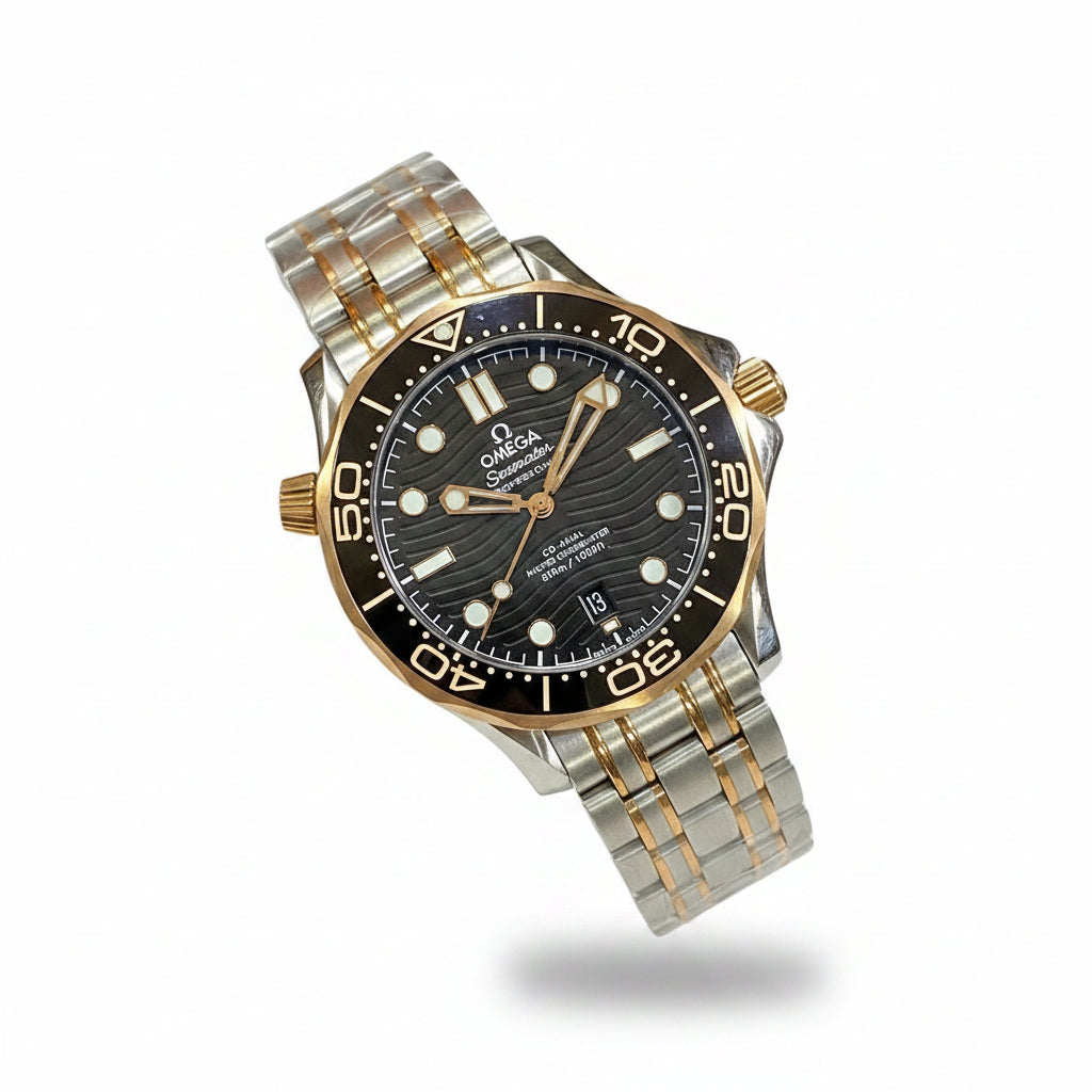 Omega Seamaster Professional Two-Tone Wave Dial Chronometer Watch