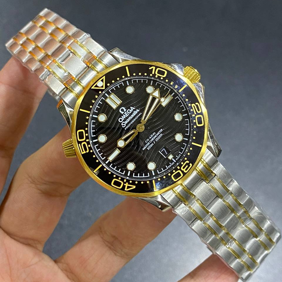 Omega Seamaster Professional Two-Tone Wave Dial Chronometer Watch