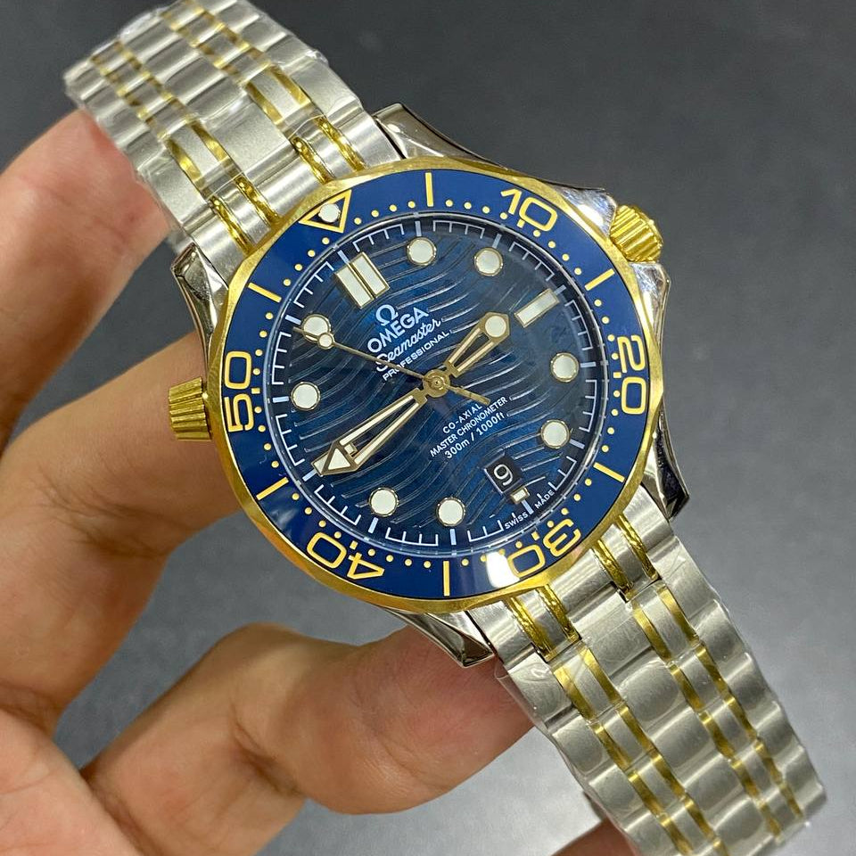 Omega Seamaster Professional Two-Tone Wave Dial Chronometer Watch