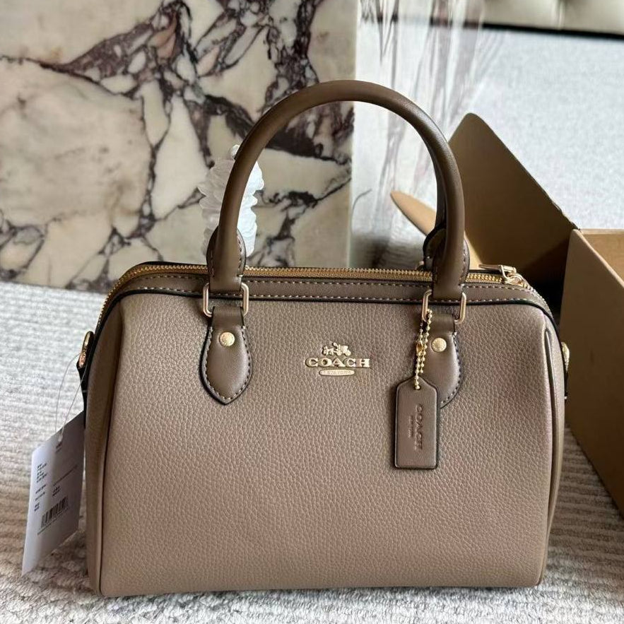 Coach Signature Black Leather Satchel Handbag