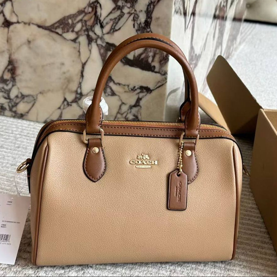 Coach Signature Black Leather Satchel Handbag