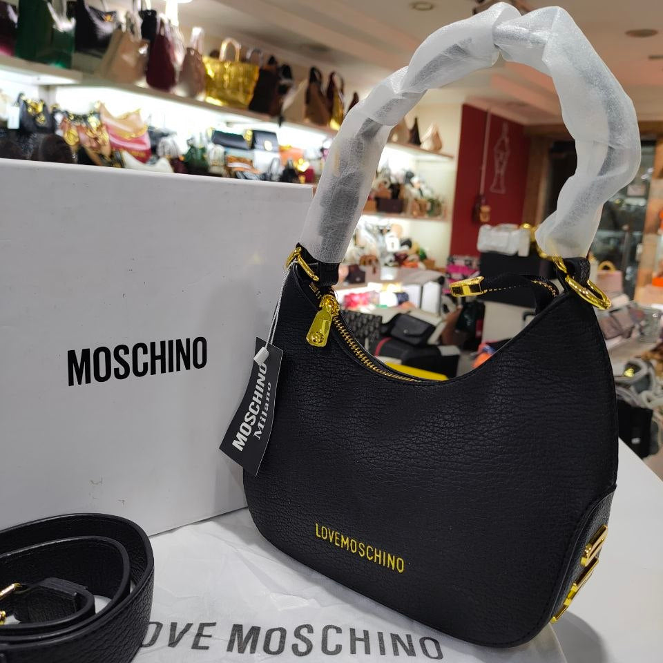 Love Moschino Signature Logo Handbag with Gold Tone Hardware