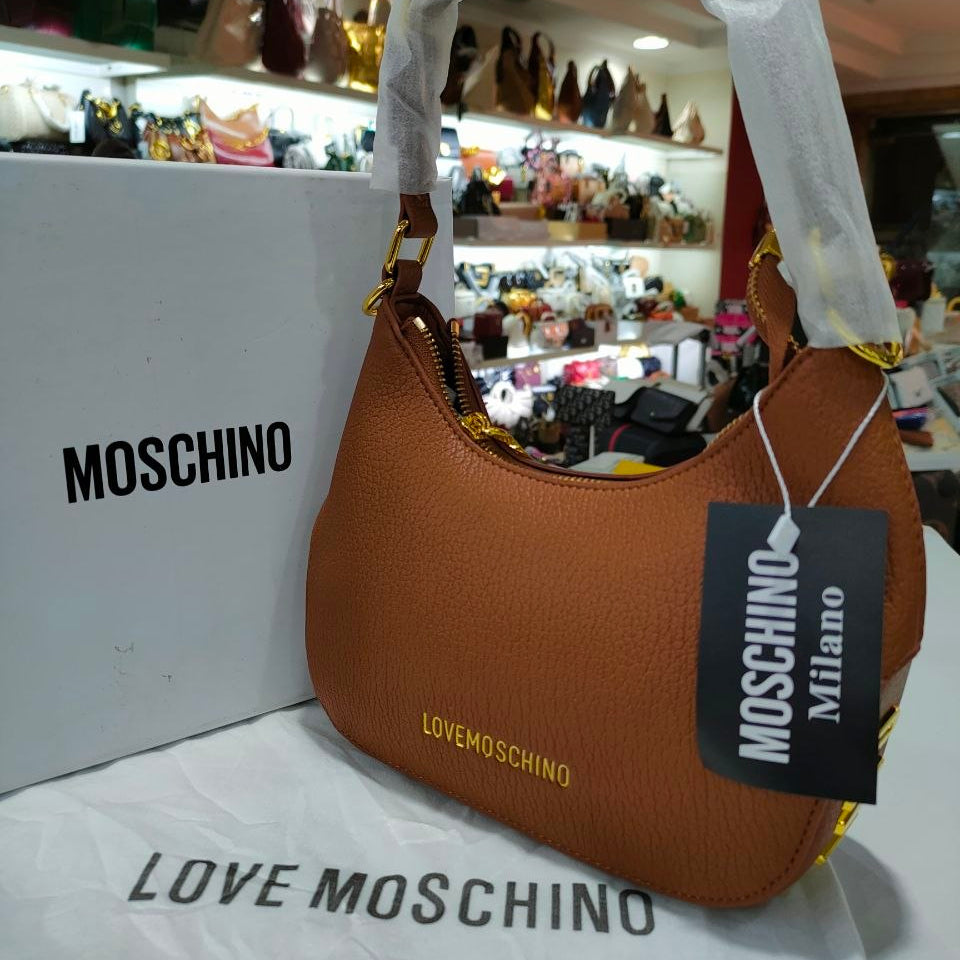 Love Moschino Signature Logo Handbag with Gold Tone Hardware