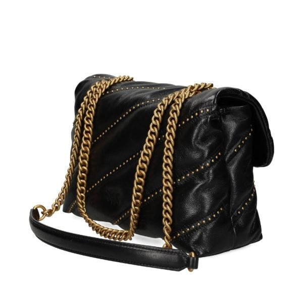 Pinko Mirror Original Studded White Shoulder Bag