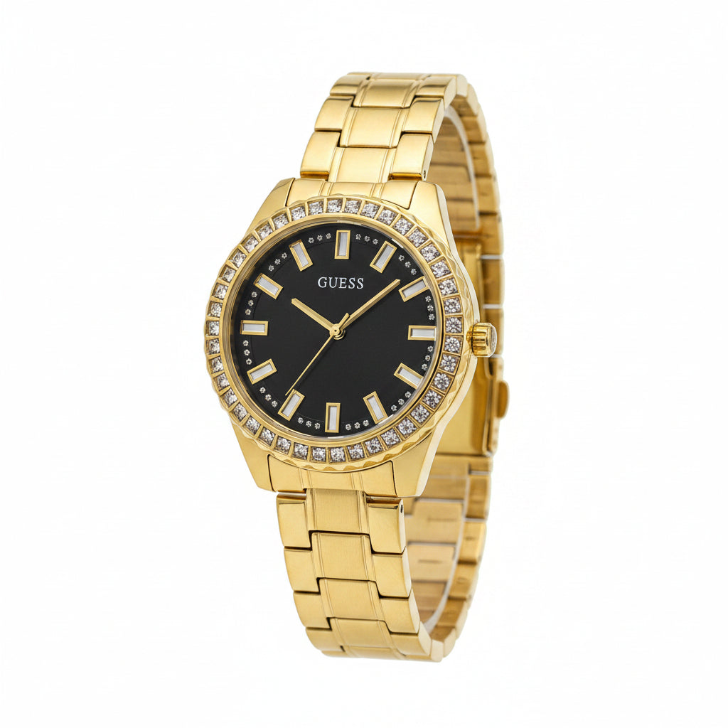 Guess Gold Tone Crystal Bezel Women's Watch