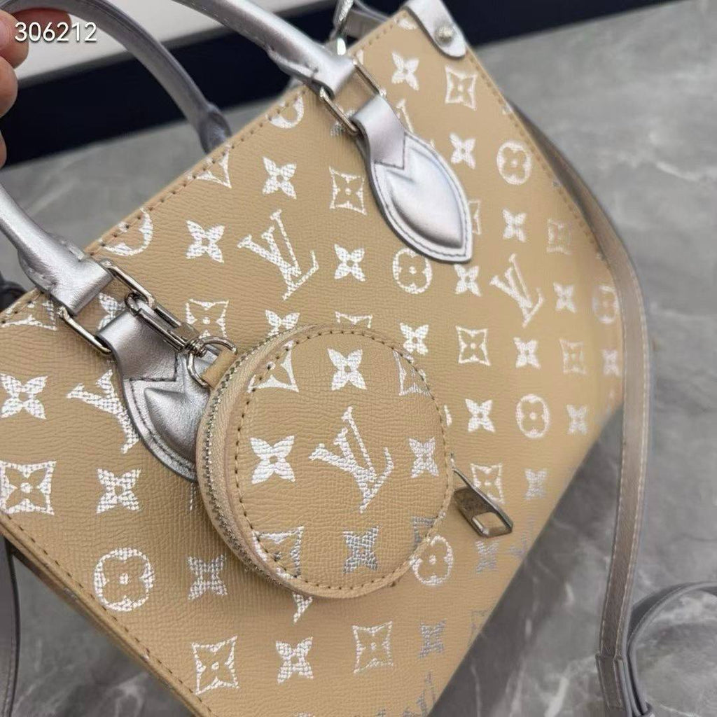 Monogram Pattern Handbag with Attached Coin Pouch