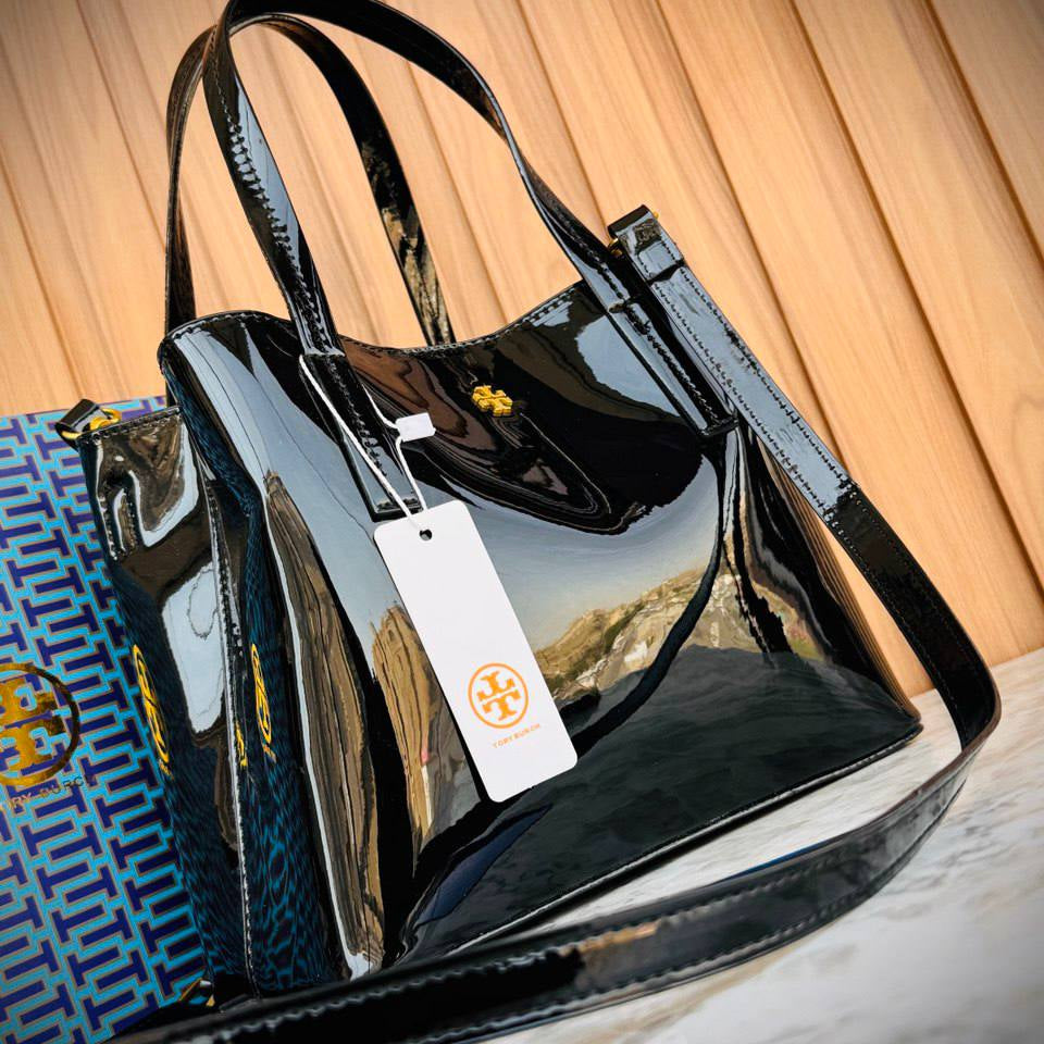 Tory Burch Patent Leather Glossy Structured Handbag