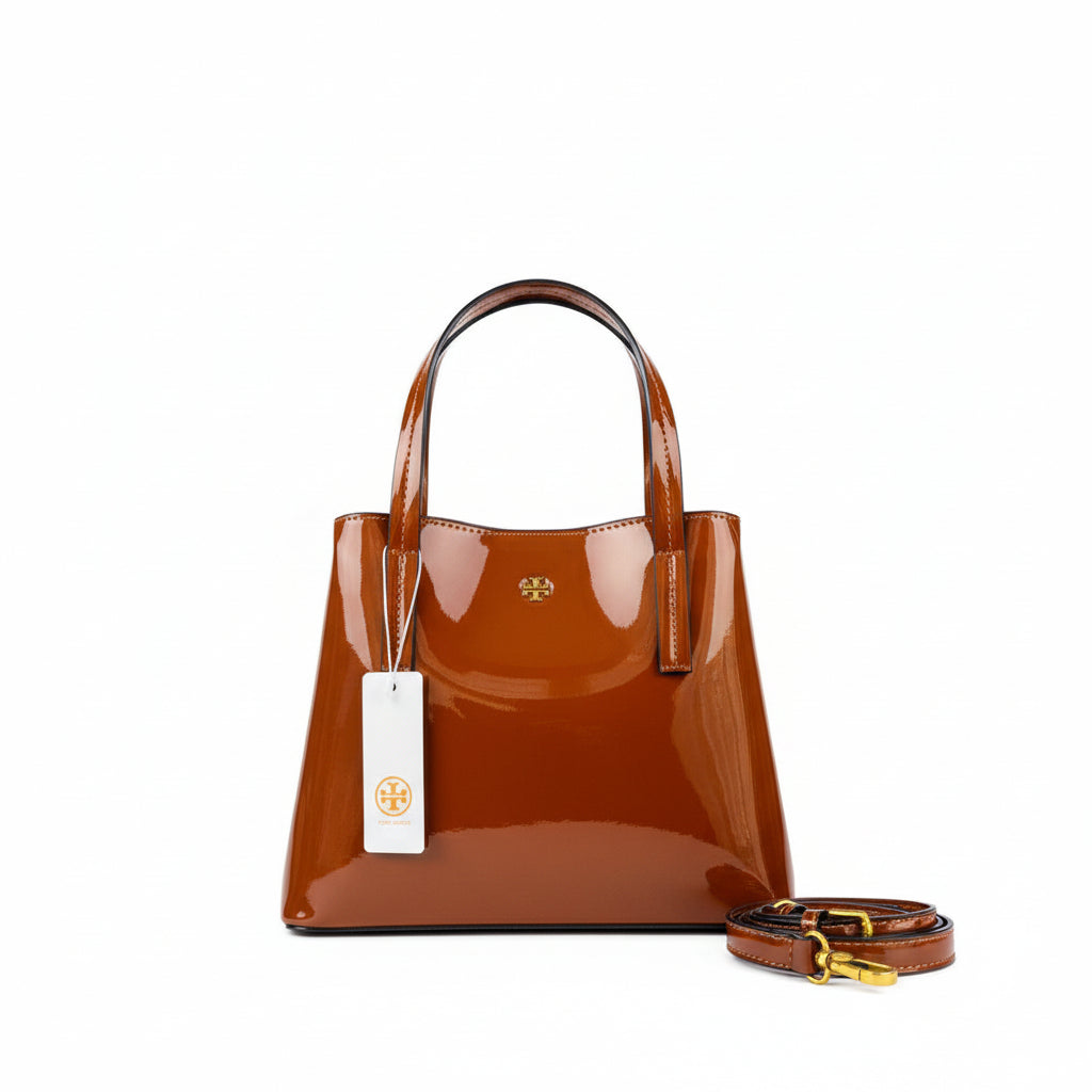 Tory Burch Patent Leather Glossy Structured Handbag