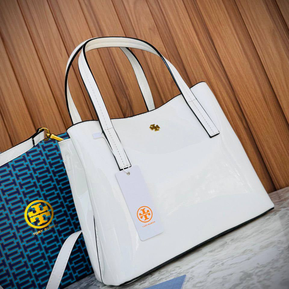 Tory Burch Patent Leather Glossy Structured Handbag