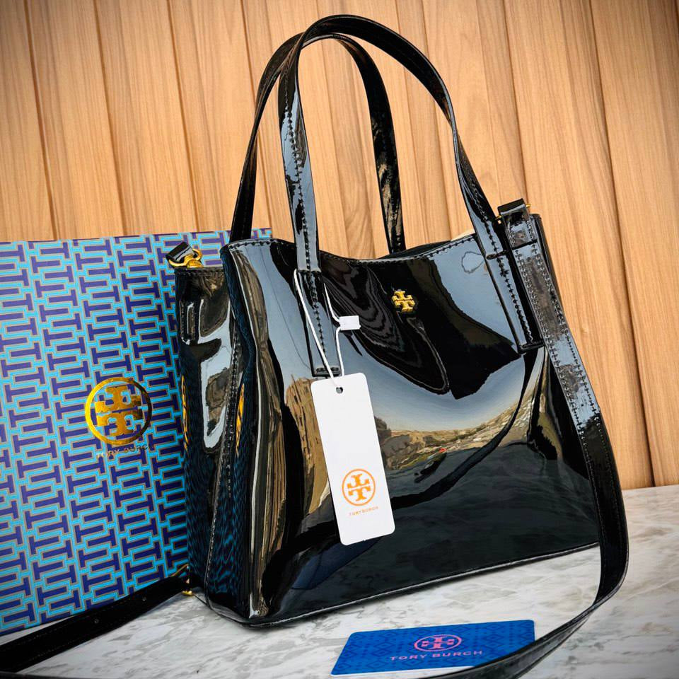 Tory Burch Patent Leather Glossy Structured Handbag