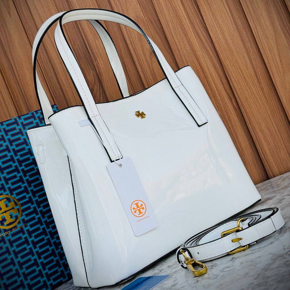 Tory Burch Patent Leather Glossy Structured Handbag