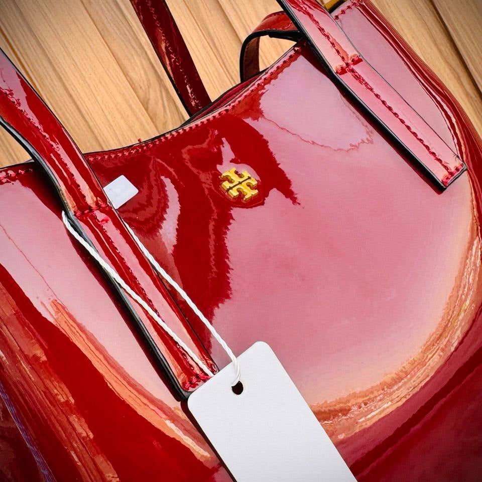 Tory Burch Patent Leather Glossy Structured Handbag