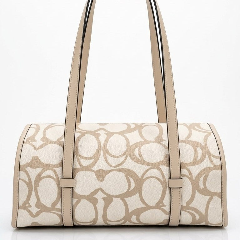 Coach Signature Monogram Shoulder Bag in Black