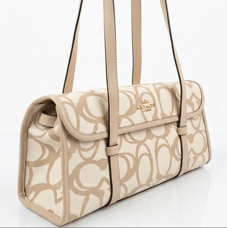 Coach Signature Monogram Shoulder Bag in Black