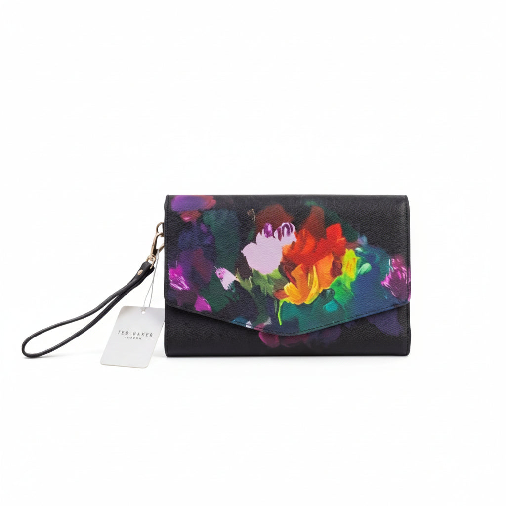 Ted Baker Floral Print Clutch Bag in Black Multi