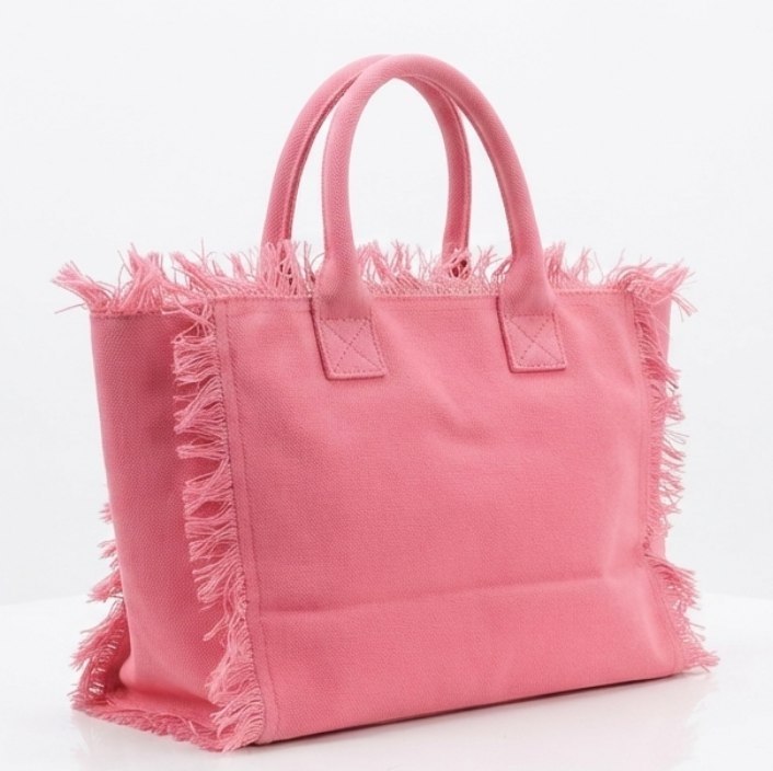 Saint Barth Summer Paradise Yellow Canvas Frayed Tote Bag