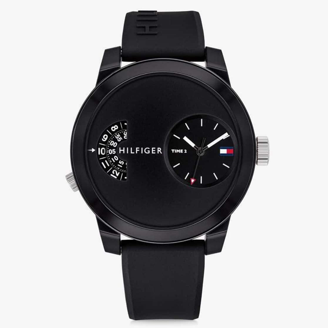 Tommy Hilfiger Dual Time Black Silicone Sport Watch
