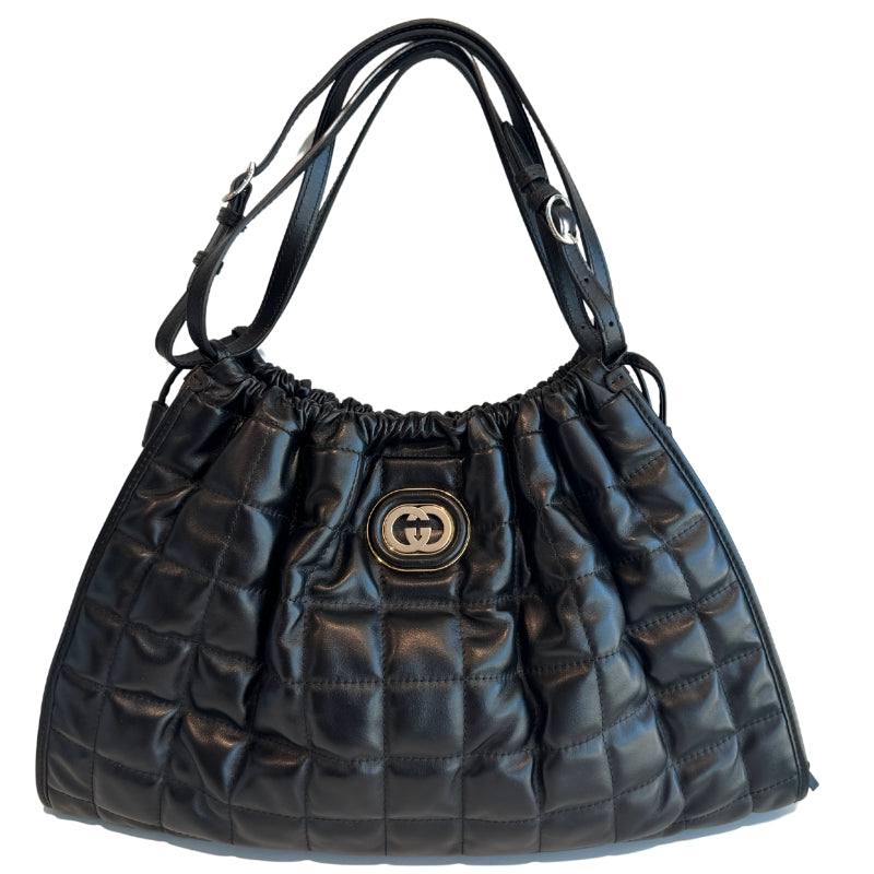 Gucci Quilted Leather Shoulder Bag with Chain Detail