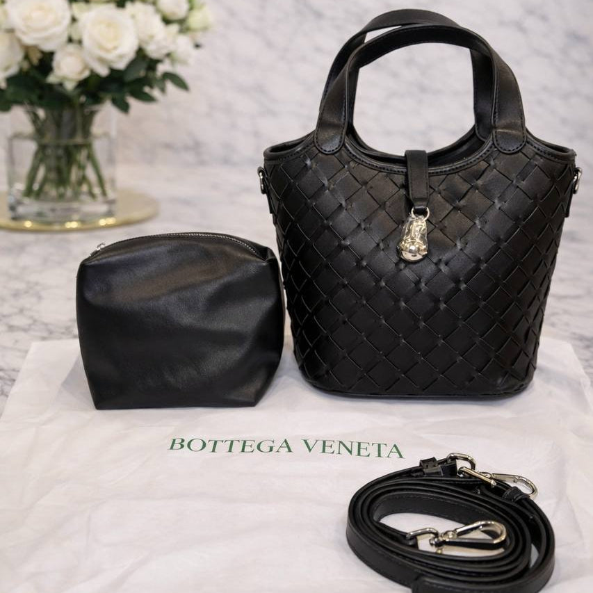 Bottega Veneta Woven Bucket Bag with Detachable Pouch