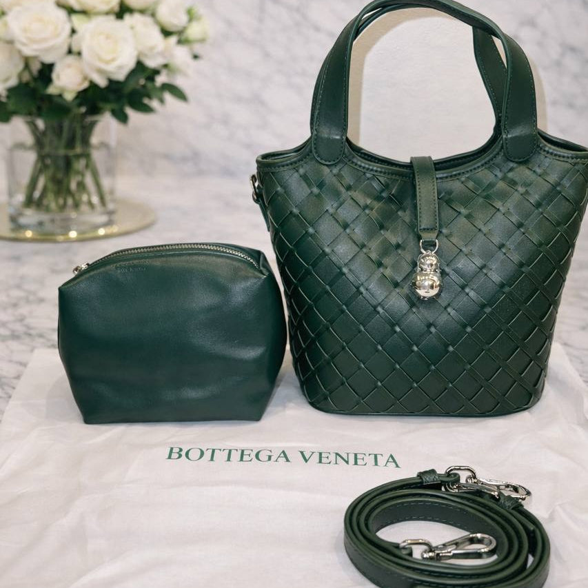 Bottega Veneta Woven Bucket Bag with Detachable Pouch