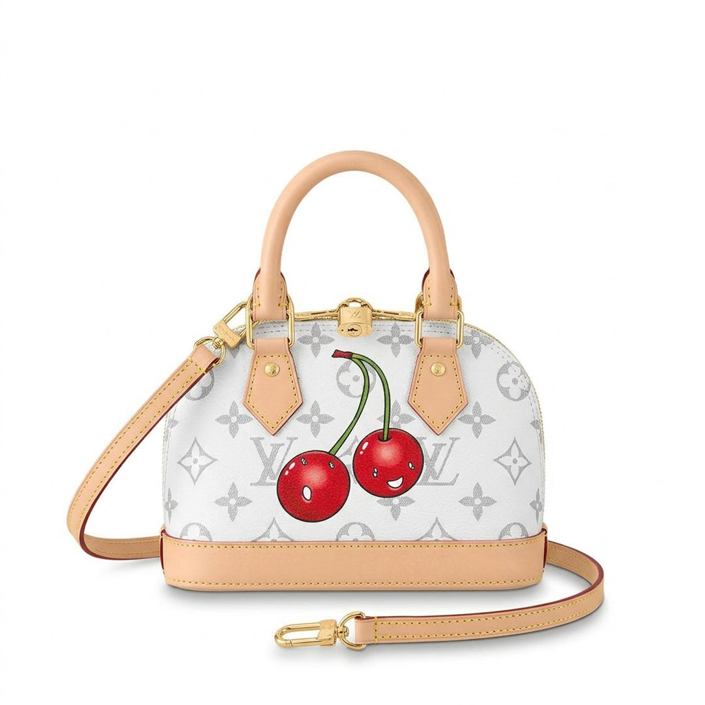 Louis Vuitton Cherry Monogram White Dome Bag