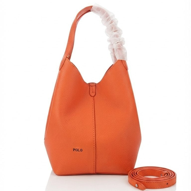Polo Ralph Lauren Black Soft Leather Versatile Crossbody Handbag