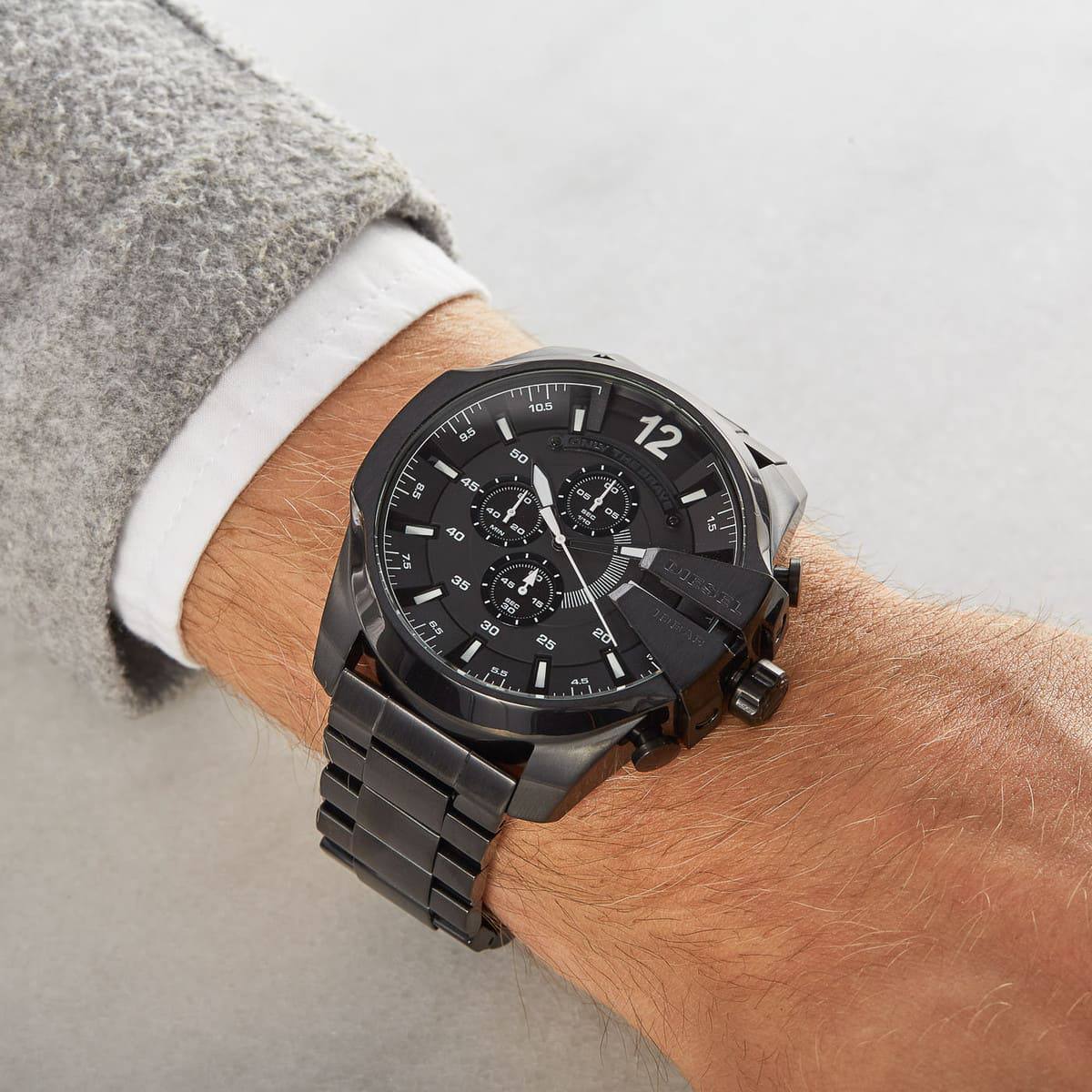 Diesel Mega Chief Black Stainless Steel Chronograph Watch