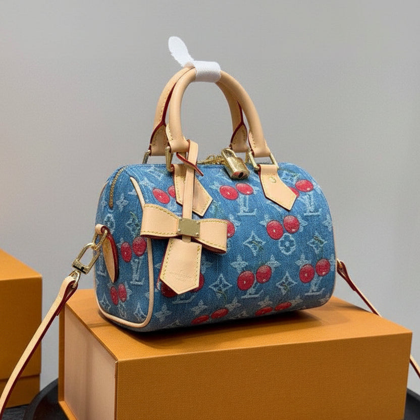 Louis Vuitton Monogram Denim Cherry Speedy Bandoulière 🍒👜✨