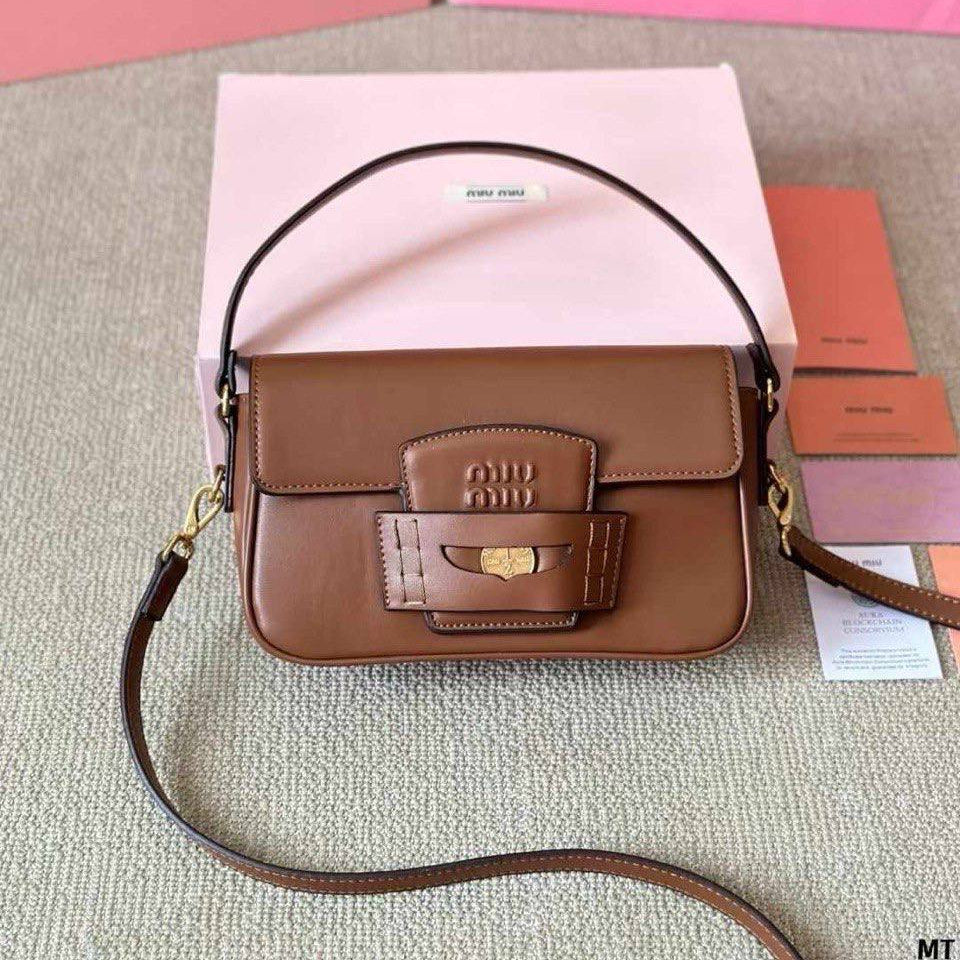 Miu Miu Black Leather Penny Bag with Gold Hardware 🖤👜✨