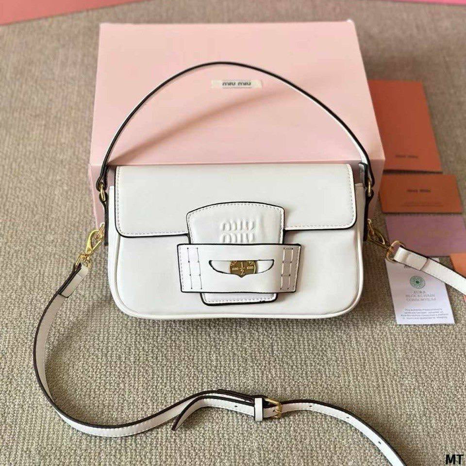 Miu Miu Black Leather Penny Bag with Gold Hardware 🖤👜✨