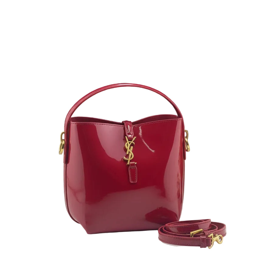 Saint Laurent Le 5 à 7 Small Hobo Bag in Red and black Patent Leather 🍒✨👜