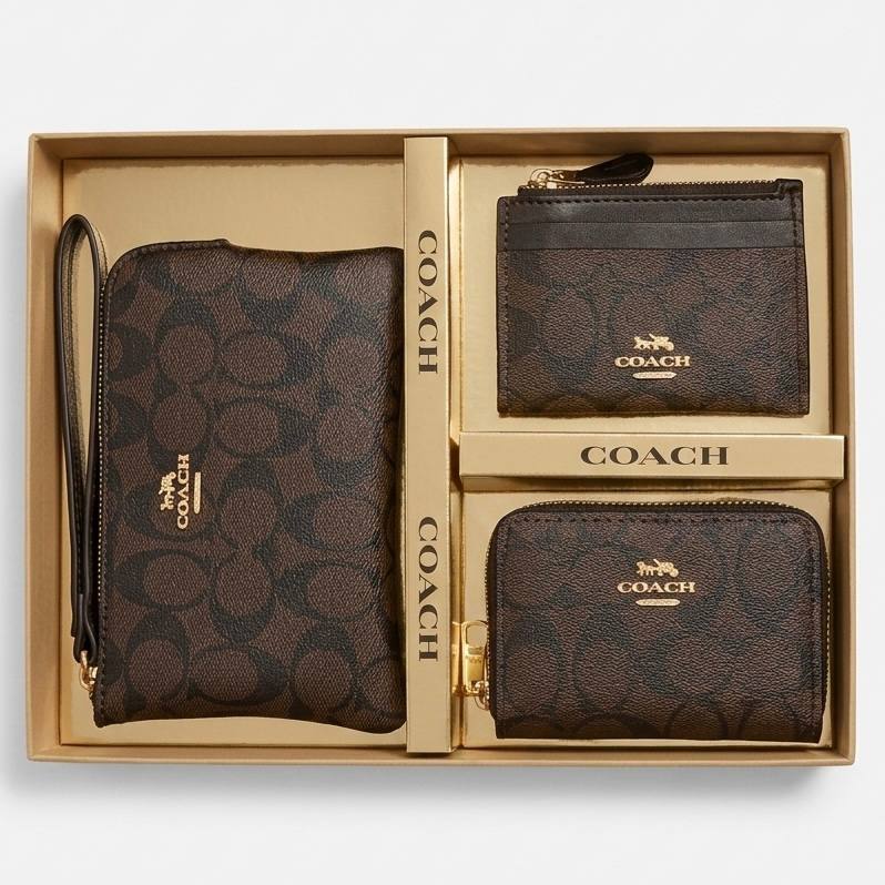 Coach 3-Piece Set: Brown & Black Elegance 💼🖤