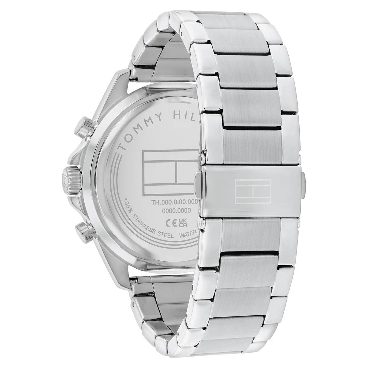 Tommy Hilfiger Silver & Blue Stainless Steel Watch ⌚💙