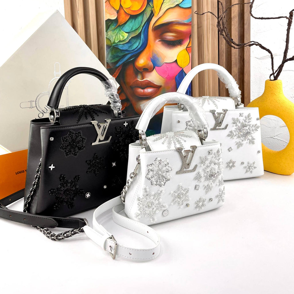 Louis Vuitton Capucines Snowflake Embellished Leather Handbag ❄️✨👜