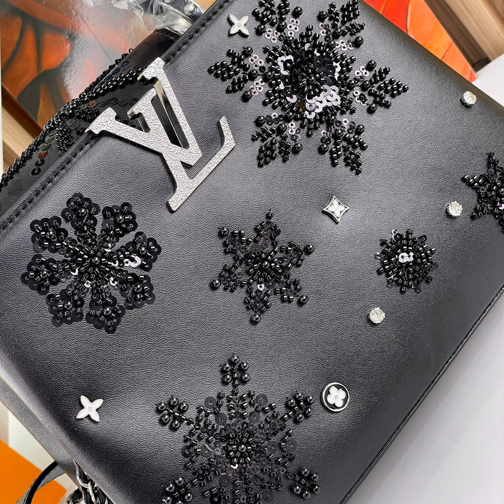 Louis Vuitton Capucines Snowflake Embellished Leather Handbag ❄️✨👜
