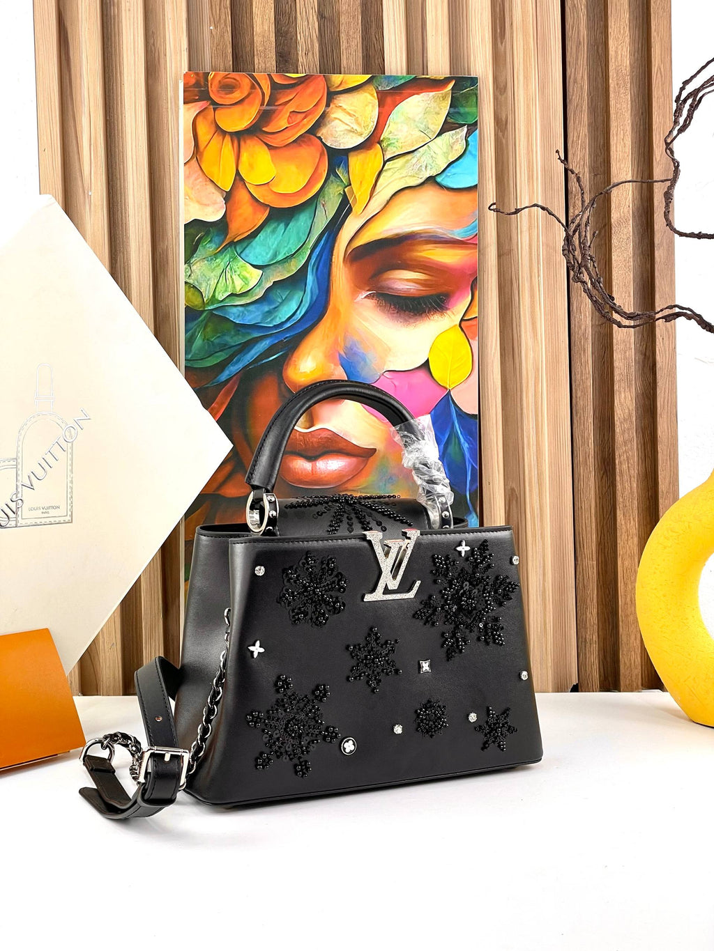 Louis Vuitton Capucines Snowflake Embellished Leather Handbag ❄️✨👜