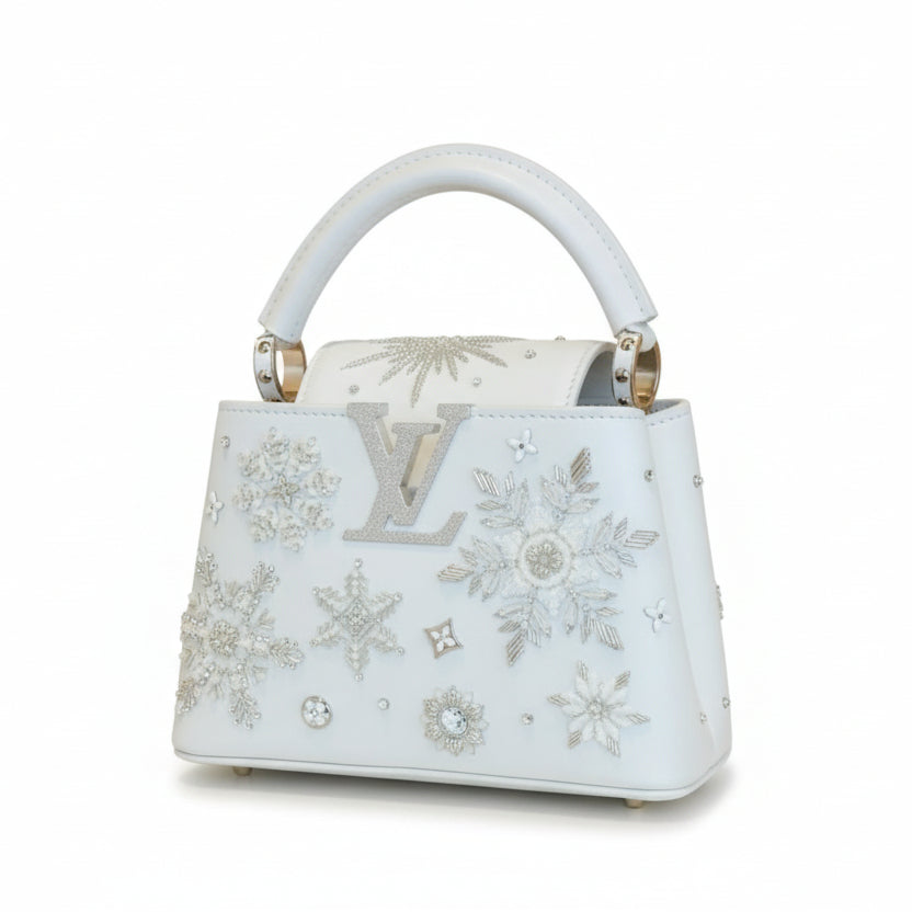 Louis Vuitton Capucines Snowflake Embellished Leather Handbag ❄️✨👜