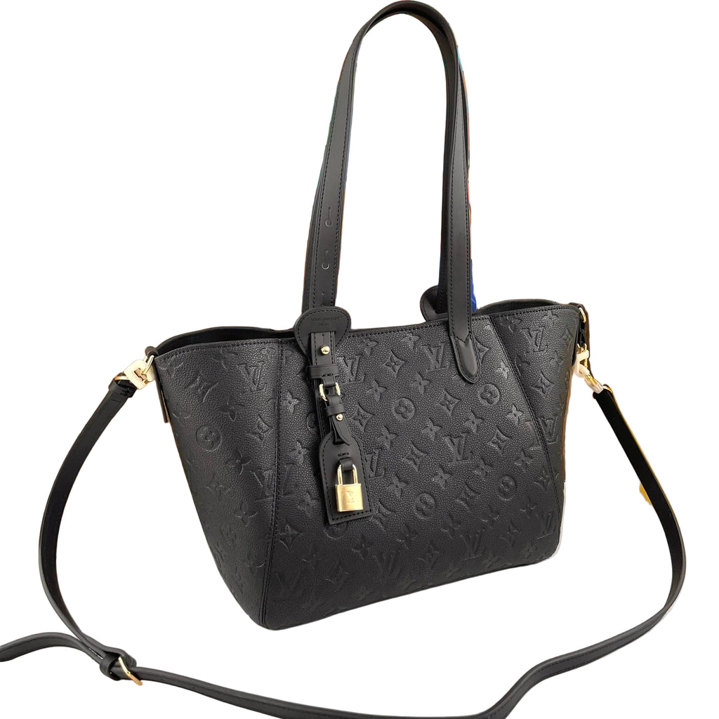 Louis Vuitton Monogram Empreinte Leather Tote with Gold Padlock 👜✨🖤