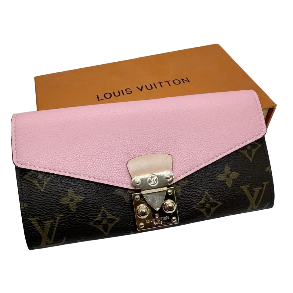 Louis Vuitton Monogram Pallas Wallet with Pink Leather Flap 👜🌸✨