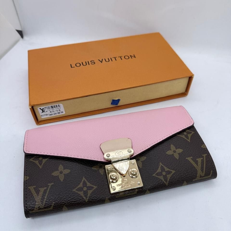 Louis Vuitton Monogram Pallas Wallet with Pink Leather Flap 👜🌸✨