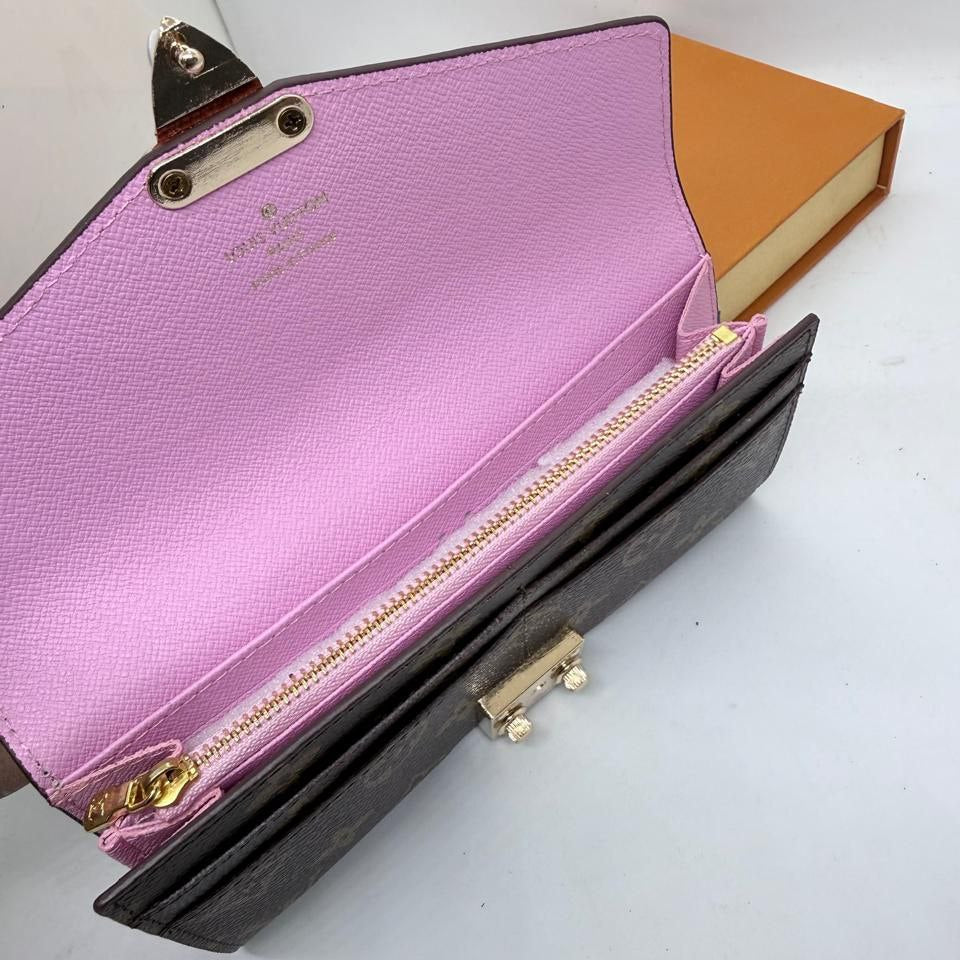 Louis Vuitton Monogram Pallas Wallet with Pink Leather Flap 👜🌸✨