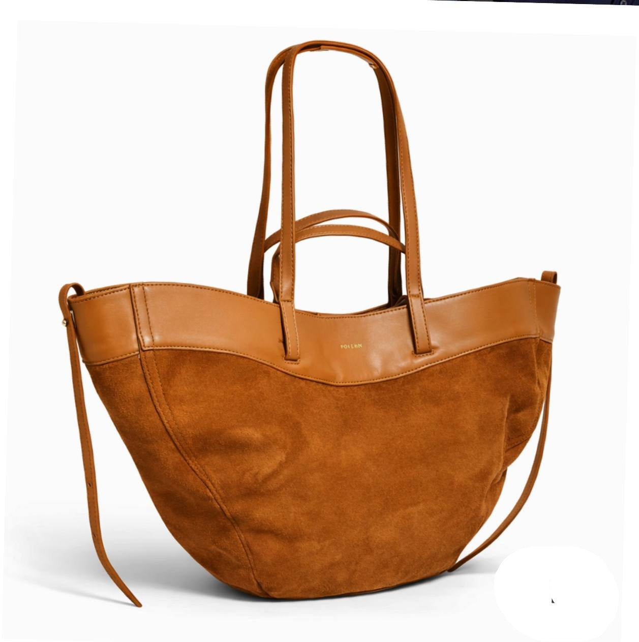 Polène Cyme Suede and Leather Tote Bag in Ebony 👜✨🤎