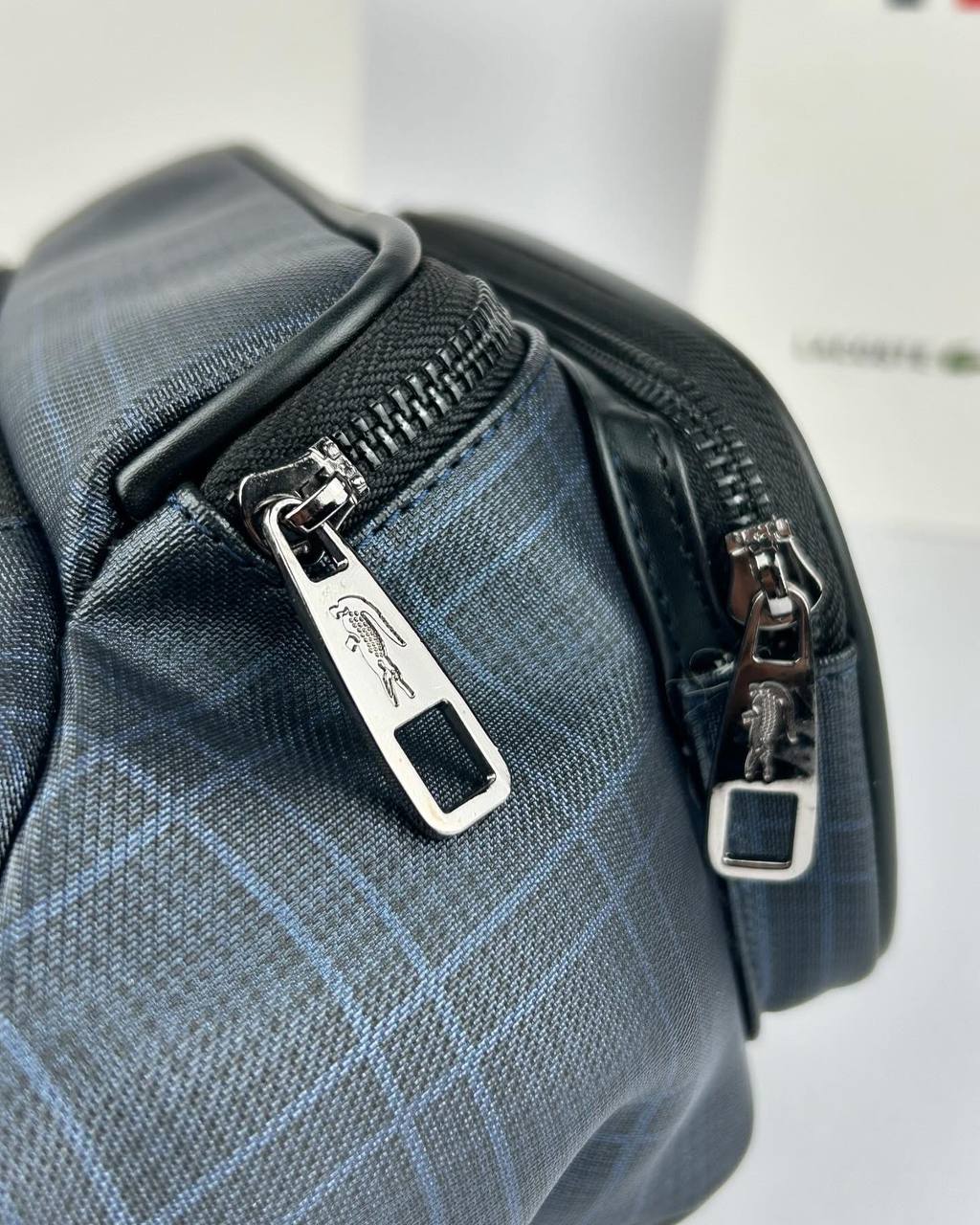Lacoste Plaid Waist Bag in Sophisticated Blue and Black 🐊💼