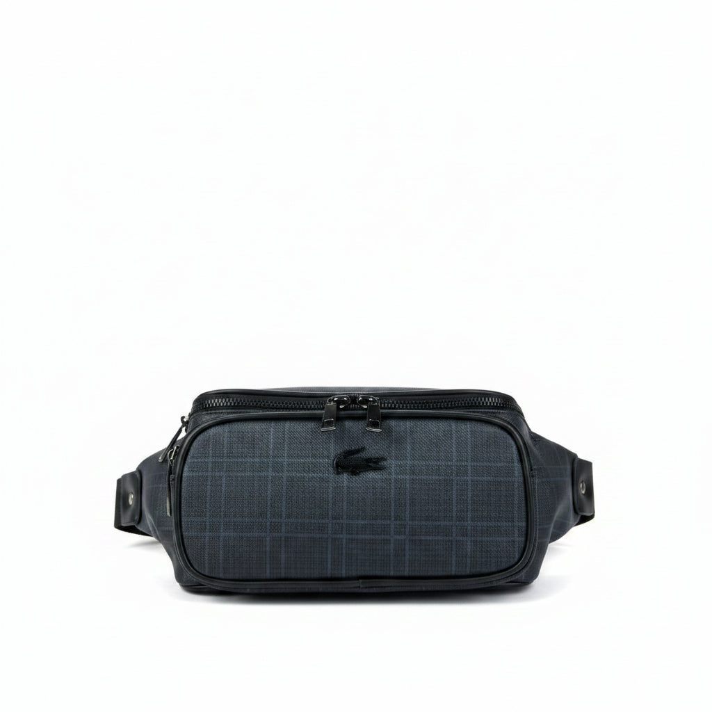 Lacoste Plaid Waist Bag in Sophisticated Blue and Black 🐊💼