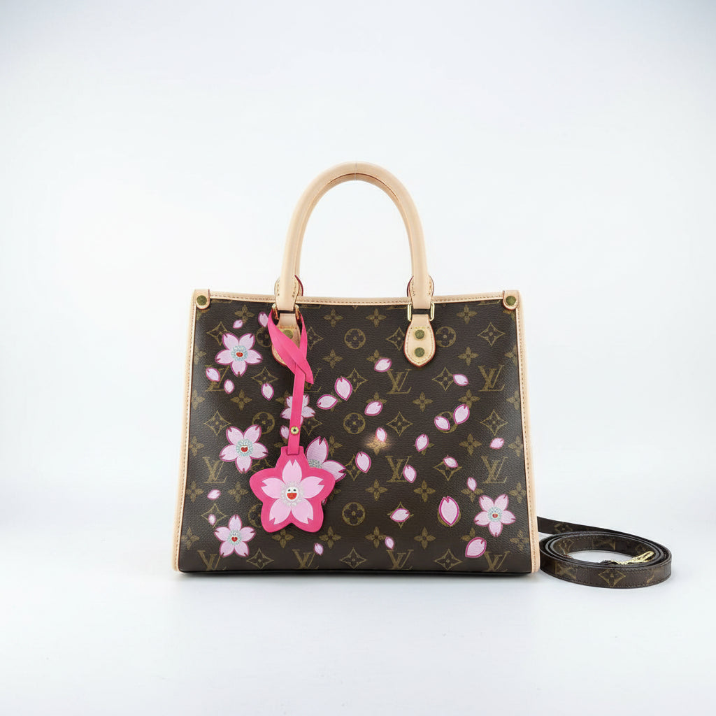 Louis Vuitton Cherry Blossom Monogram Tote with Flower Charm 🌸👜
