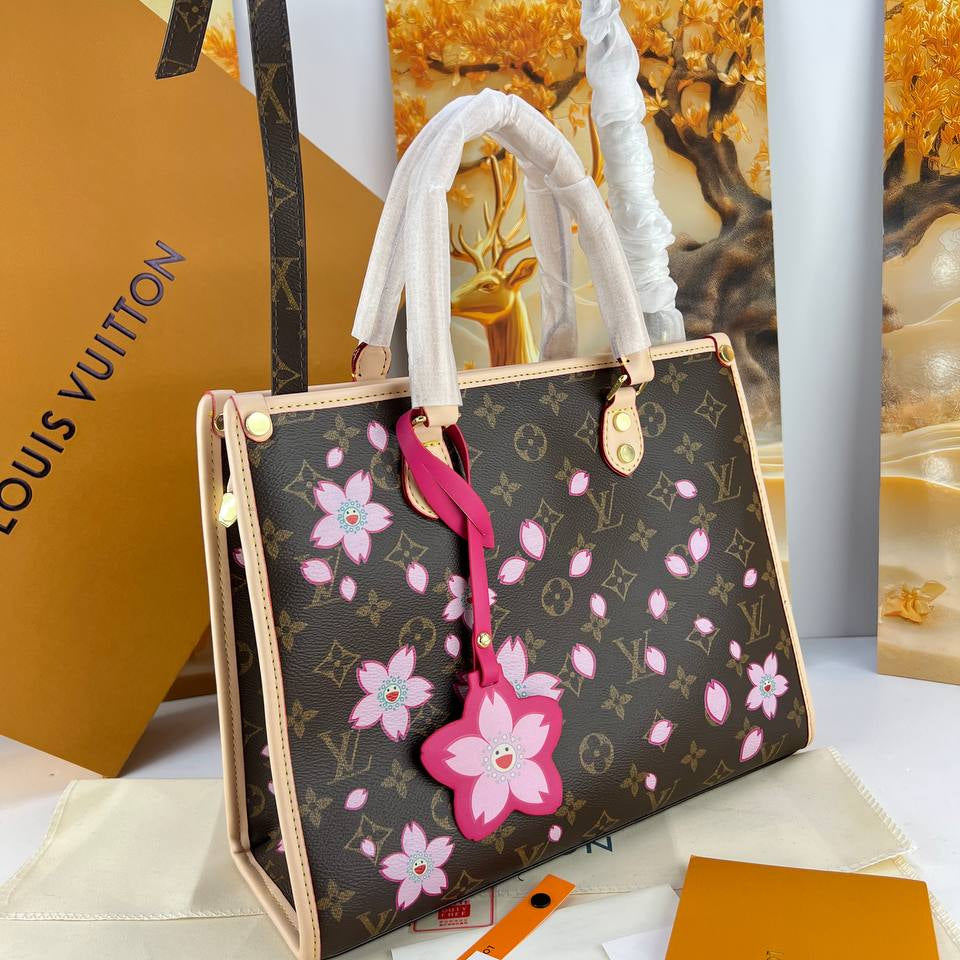 Louis Vuitton Cherry Blossom Monogram Tote with Flower Charm 🌸👜