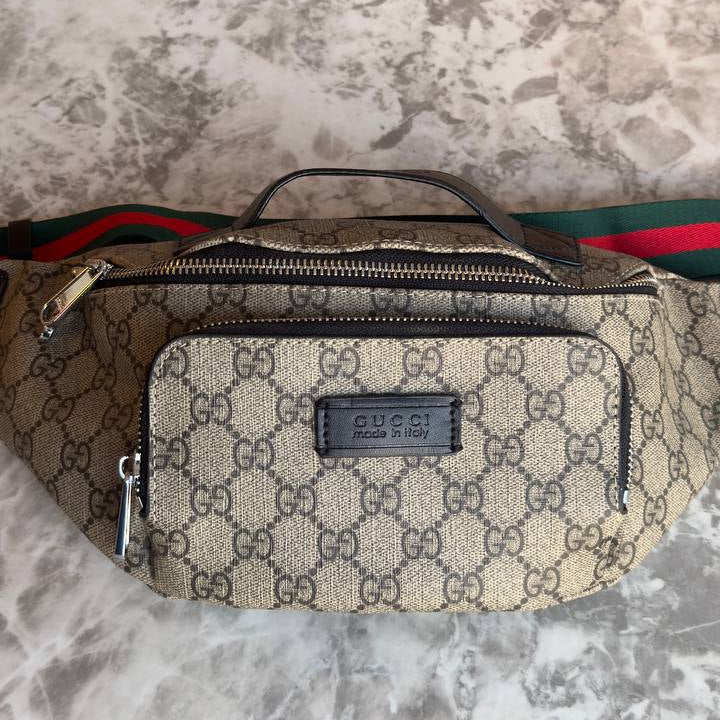 Gucci GG Monogram Belt Bag in Classic Beige and Brown Canvas 👜✨